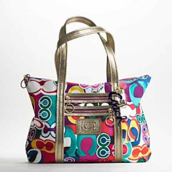 Coach Poppy Glam Tote & Wallet - Picture 1 of 12